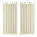 Vidaxl micro-satijnen gordijnen met ringen 140 x 225 cm 2 stuks (creme)