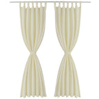 Vidaxl micro-satijnen gordijnen met ringen 140 x 225 cm 2 stuks (creme)