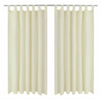 Vidaxl micro-satijnen gordijnen met ringen 140 x 245 cm 2 stuks (creme)