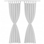 Vidaxl micro-satijnen gordijnen met ringen 140 x 225 cm 2 stuks (wit)