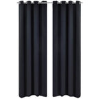 Vidaxl gordijnen met metalen ringen 135 x 245 cm 2 stuks (zwart)