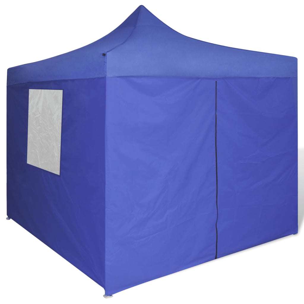 Vidaxl vouwtent met 4 zijwanden 3x3 m blauw
