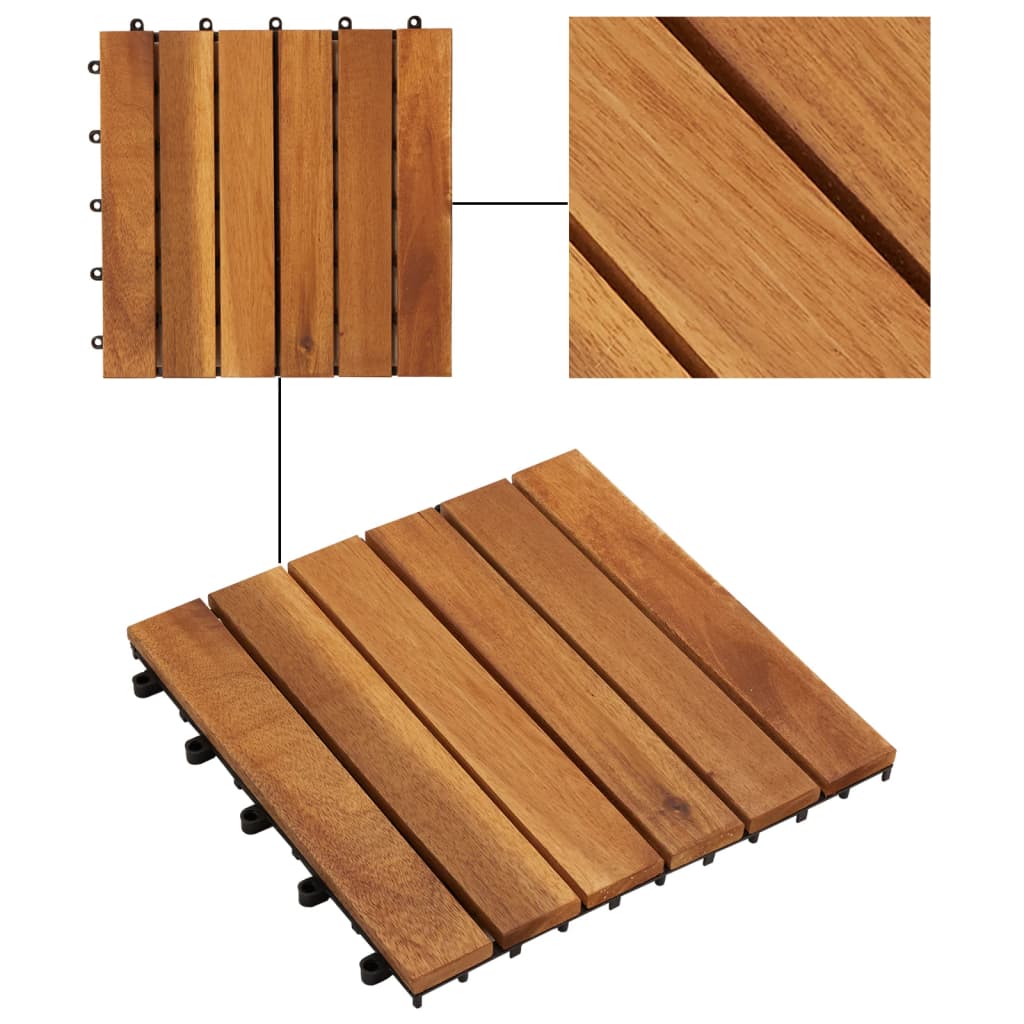 Vidaxl terrastegels acaciahout 30 x 30 cm verticaal patroon (10 stuks)