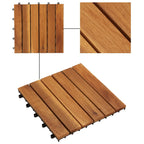 Vidaxl terrastegels acaciahout 30 x 30 cm verticaal patroon (10 stuks)