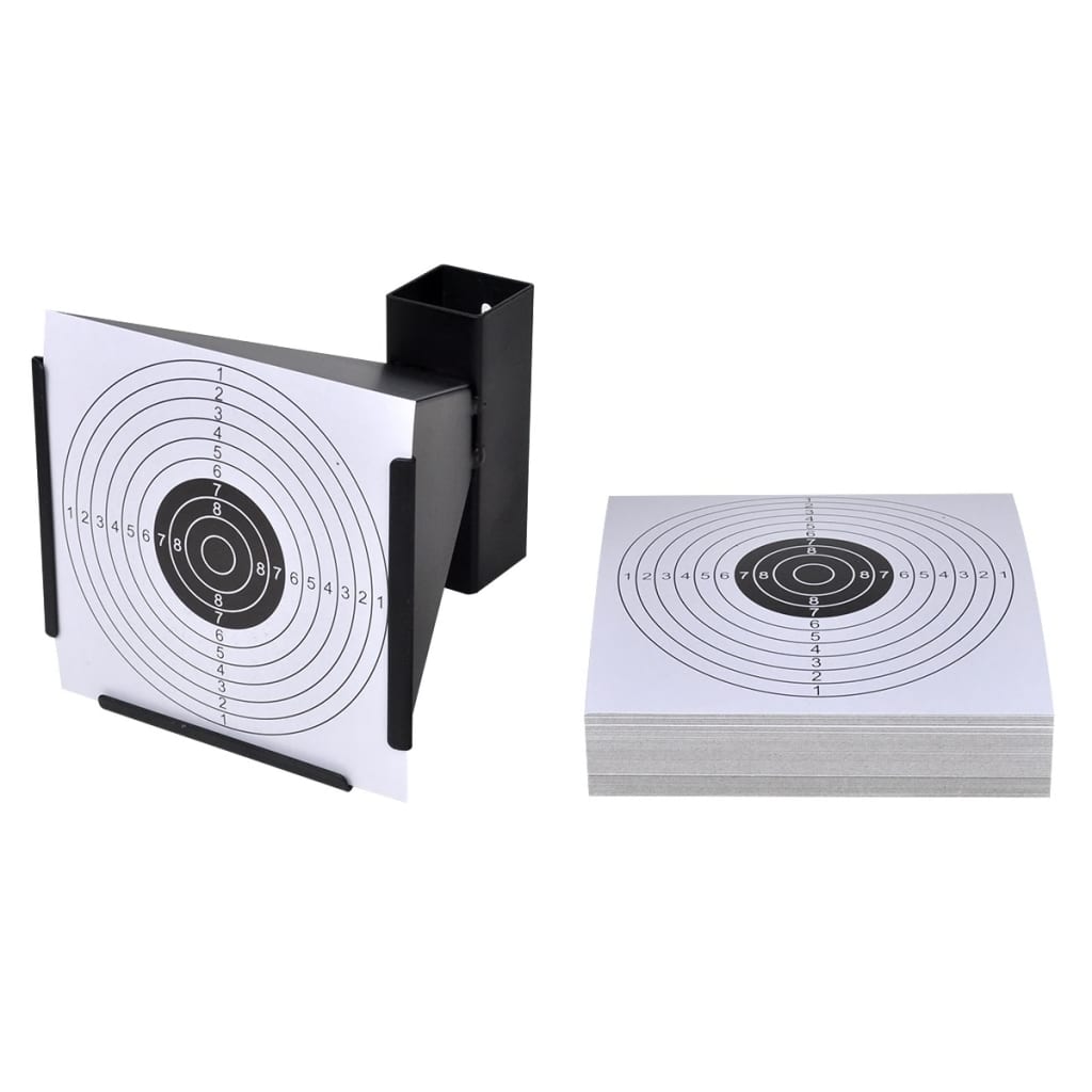 Vidaxl schietkast trechtervormig met 100 papieren targets 14 cm