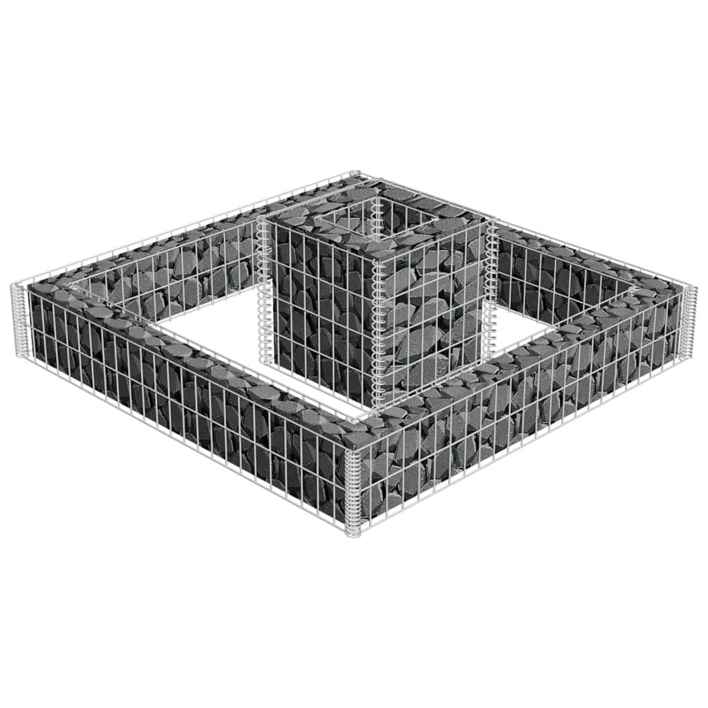 Vidaxl gabion plantenbak 120x120x20 cm gegalvaniseerd staal