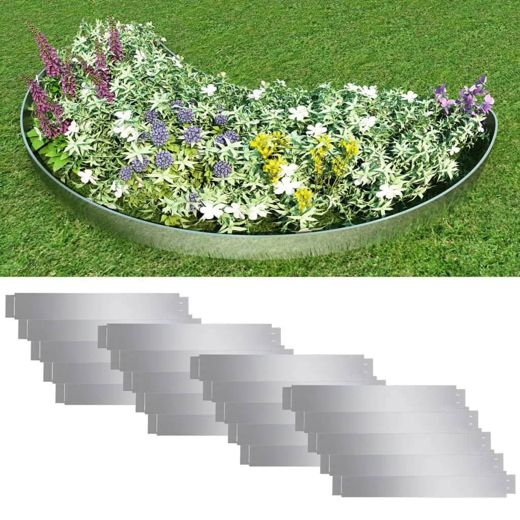 Vidaxl 20 st grasboord flexibel 100x14 cm gegalvaniseerd staal