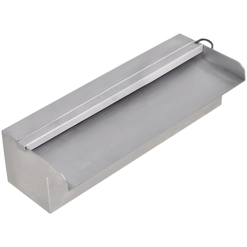 Vidaxl zwembadwaterval met led's rechthoekig 30 cm roestvrij staal