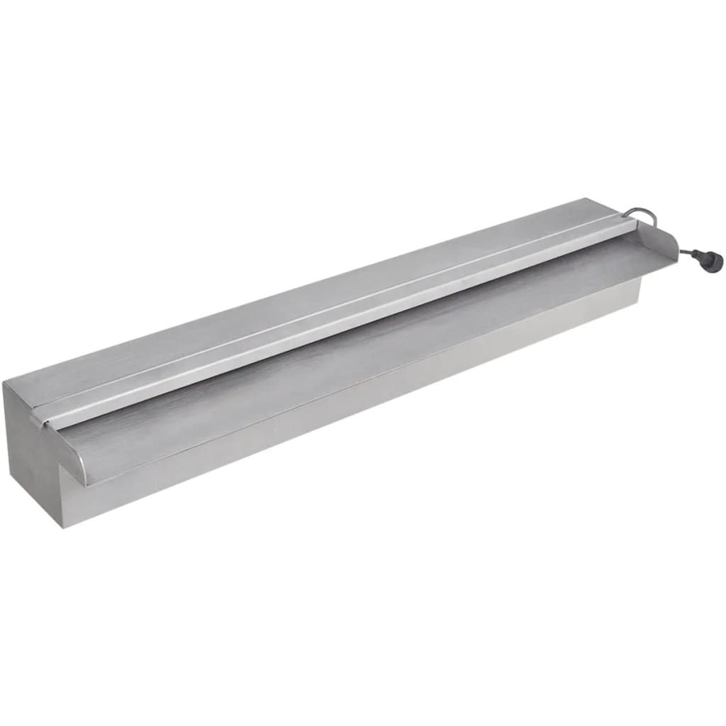 Vidaxl zwembadwaterval met led's rechthoekig 60 cm roestvrij staal