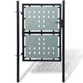 Vidaxl zwarte enkele deur schuttingpoort 100x200 cm