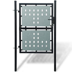 Vidaxl zwarte enkele deur schuttingpoort 100x200 cm