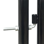 Vidaxl zwarte enkele deur schuttingpoort 100x200 cm