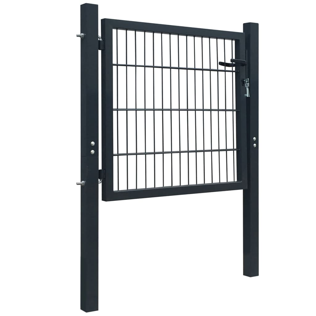 Vidaxl 2d hekpoort (enkel) antracietgrijs 100x80 cm