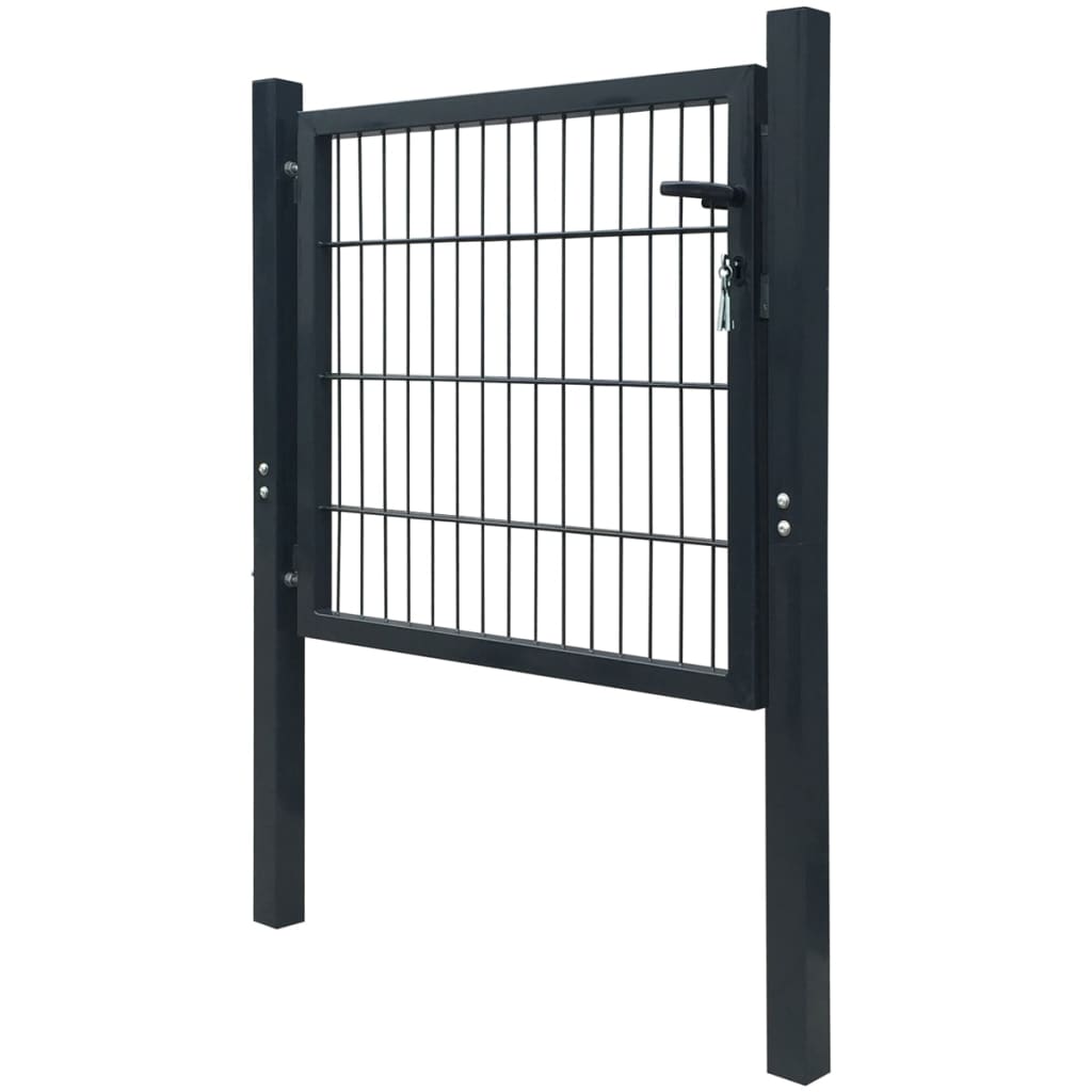 Vidaxl 2d hekpoort (enkel) antracietgrijs 100x80 cm