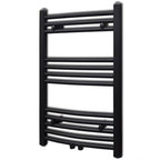 Vidaxl radiator handdoekenrek gebogen 500x764 mm zwart