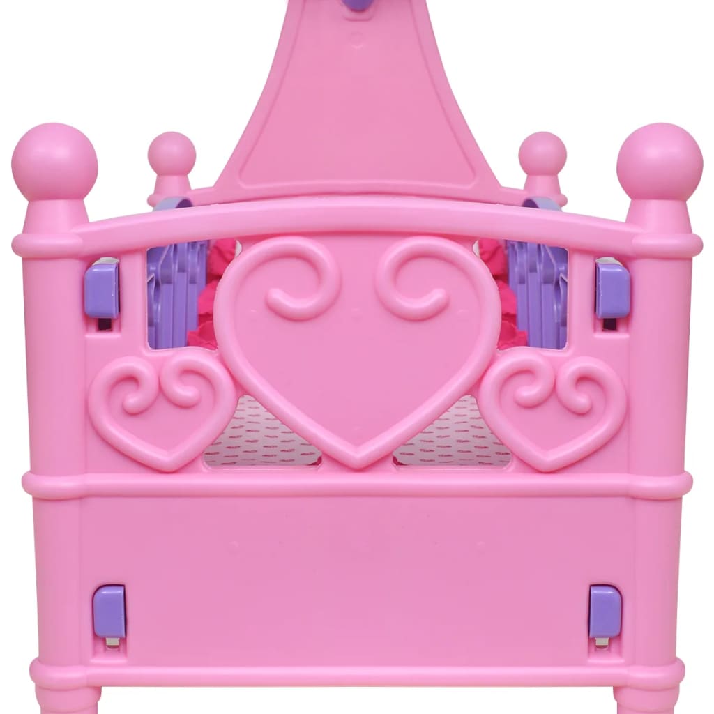 Vidaxl poppenbed voor kinderen kinderkamer roze + paars