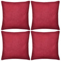 VidaXL Kussenhoezen katoen 50 x 50 cm bordeauxrood 4 stuks