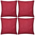 VidaXL Kussenhoezen katoen 50 x 50 cm bordeauxrood 4 stuks
