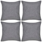 Vidaxl kussenhoezen linnen look 40 x 40 cm antraciet 4 stuks