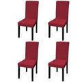 Vidaxl stoelhoezen 4 st stretch recht bordeaux
