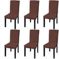 Vidaxl stoelhoezen 6 st stretch recht bruin