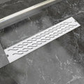 Vidaxl douchegoot rechthoekig golf 630x140 mm roestvrij staal