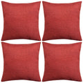 VidaXL Kussenhoezen 4 stuks linnen look bordeauxrood 80x80 cm