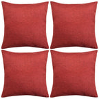 VidaXL Kussenhoezen 4 stuks linnen look bordeauxrood 80x80 cm