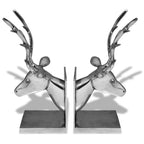Vidaxl boekensteunen herten 2 stuks aluminium zilver
