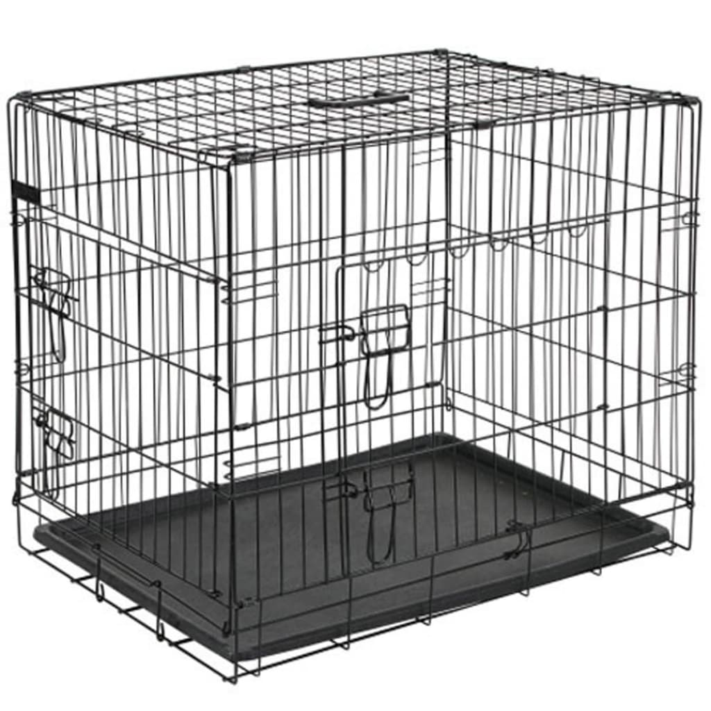 @pet hondenbench 107x70x77,5 cm metaal zwart 15004