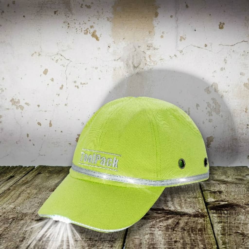Toolpack veiligheidspet led limegroen