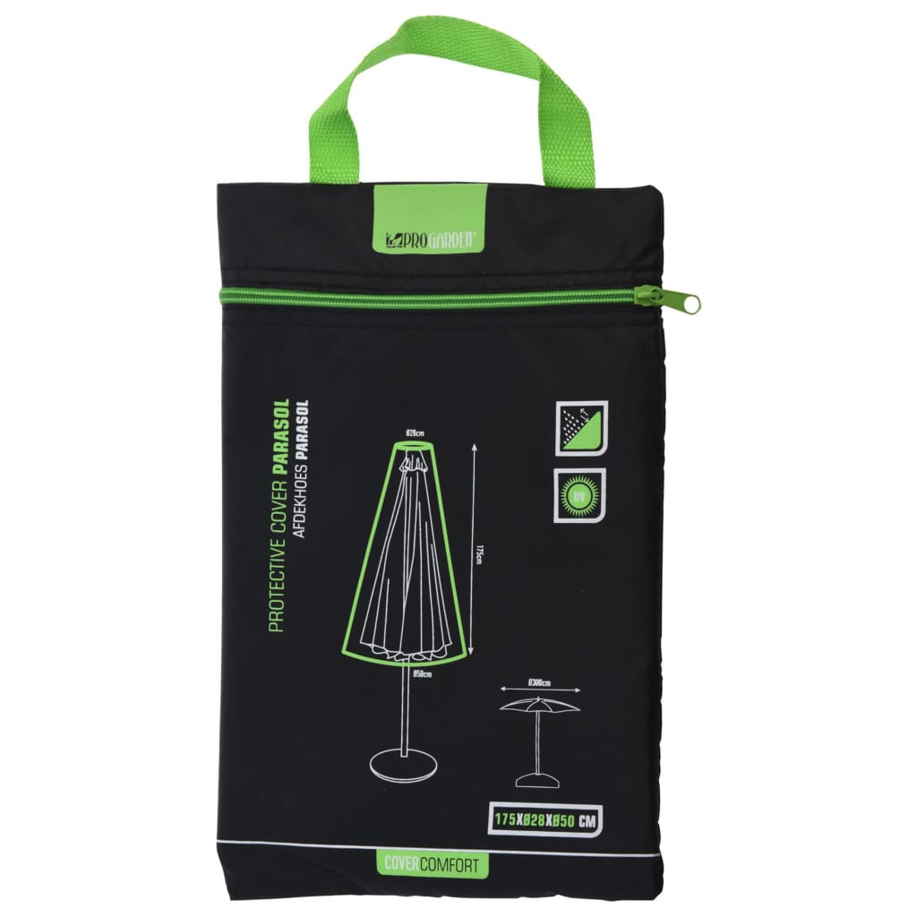 Pro garden afdekhoes voor parasol 17.5x28x50 cm zwart