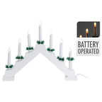 Kaarsenbrug hout 7 led wit