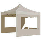 Vidaxl partytent inklapbaar met wanden 3x3 m aluminium crème