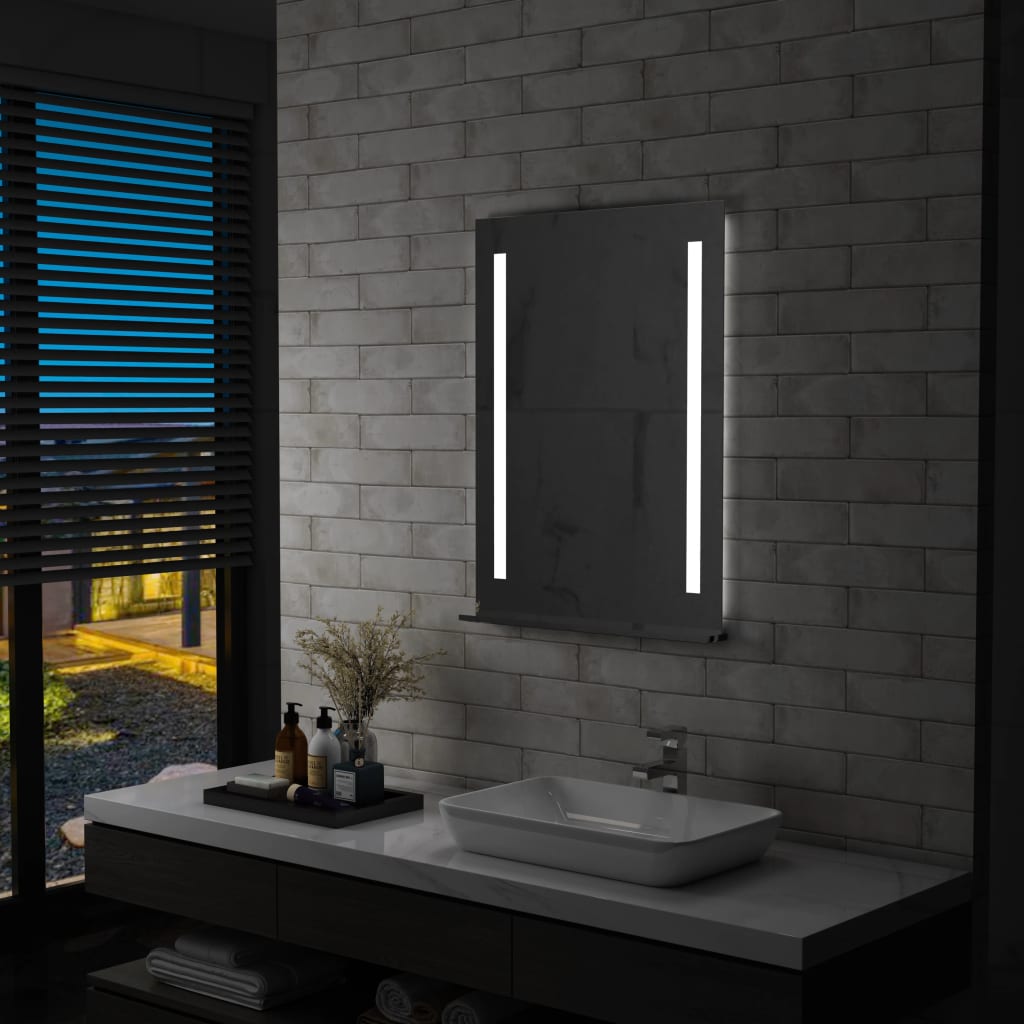 Vidaxl badkamerspiegel led met schap 60x80 cm