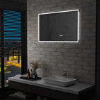 Vidaxl badkamerspiegel led met aanraaksensor en tijdweergave 100x60 cm