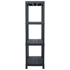 VidaXL Opbergrek 200 kg 80x40x138 cm kunststof zwart