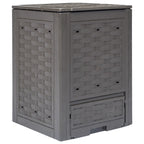Vidaxl compostbak 300 l 60x60x83 cm kunststof rattan bruin
