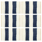 VidaXL Placemats 6 st chindi gestreept 30x45 cm blauw en wit