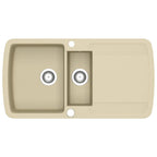 Vidaxl gootsteen dubbele bakken graniet beige