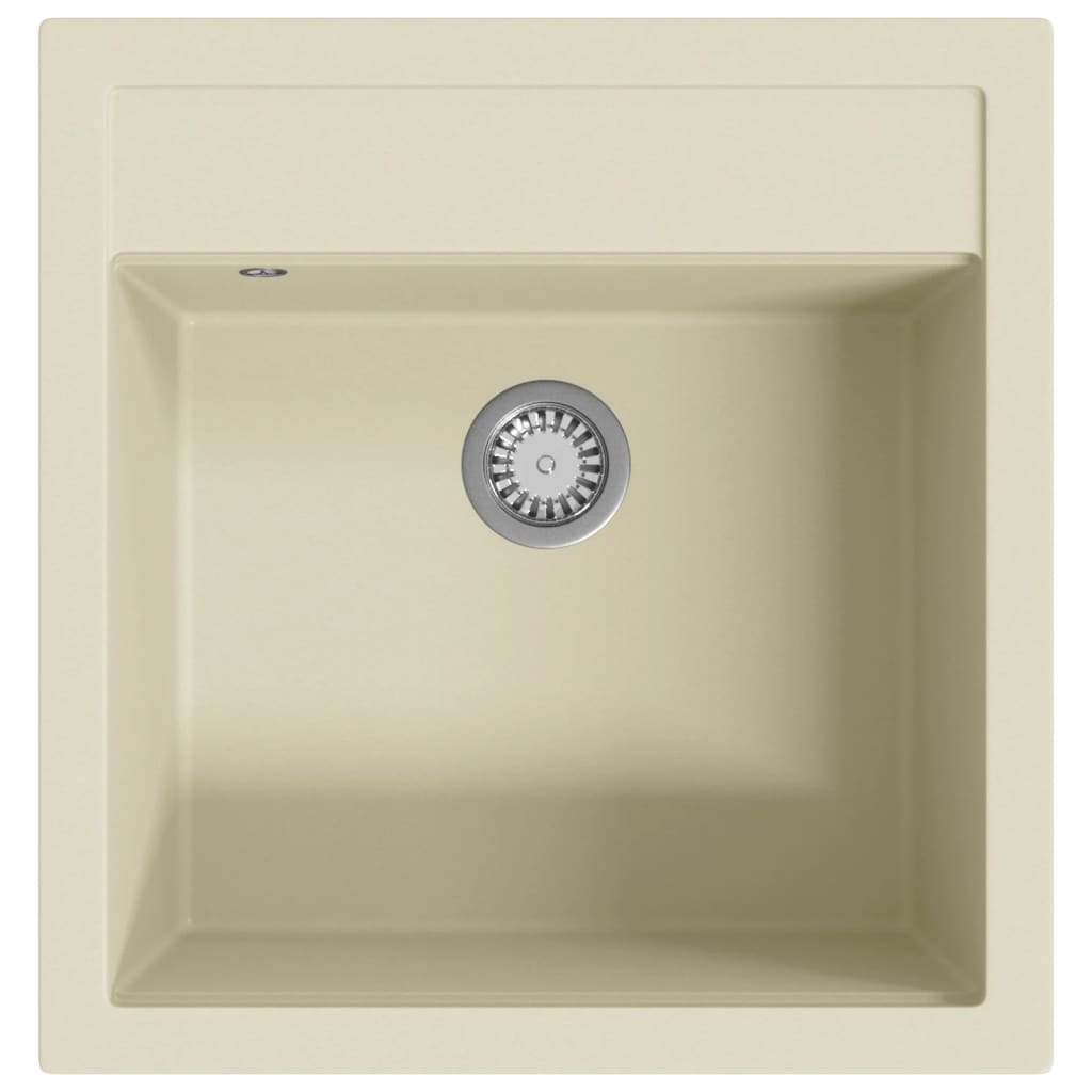 Vidaxl gootsteen enkele bak graniet beige