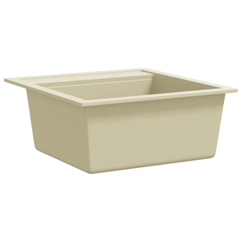 Vidaxl gootsteen enkele bak graniet beige