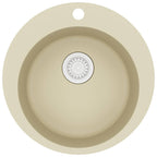 Vidaxl gootsteen enkele bak rond graniet beige