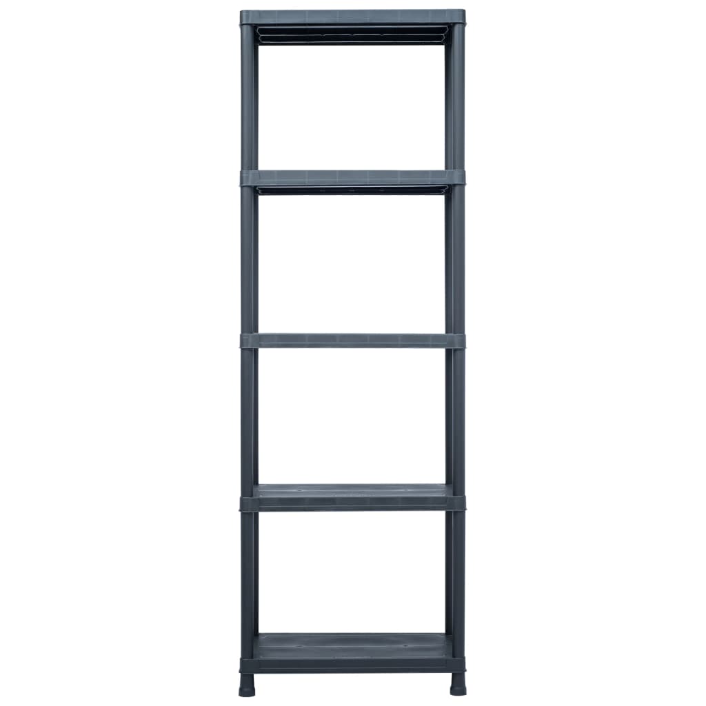 Vidaxl opbergrekken 2 st 125 kg 60x30x180 cm kunststof zwart