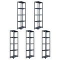 Vidaxl opbergrekken 5 st 125 kg 60x30x180 cm kunststof zwart