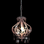 Vidaxl plafondlamp met kralen rond e14 roze