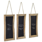 VidaXL Krijtborden 3 st 30x70 cm teakhout