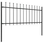 Vidaxl tuinhek met speerpunt staal 181x80 cm zwart
