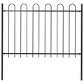 Vidaxl tuinhek met ringtop staal 181x120 cm zwart