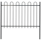 Vidaxl tuinhek met ringtop staal 181x120 cm zwart